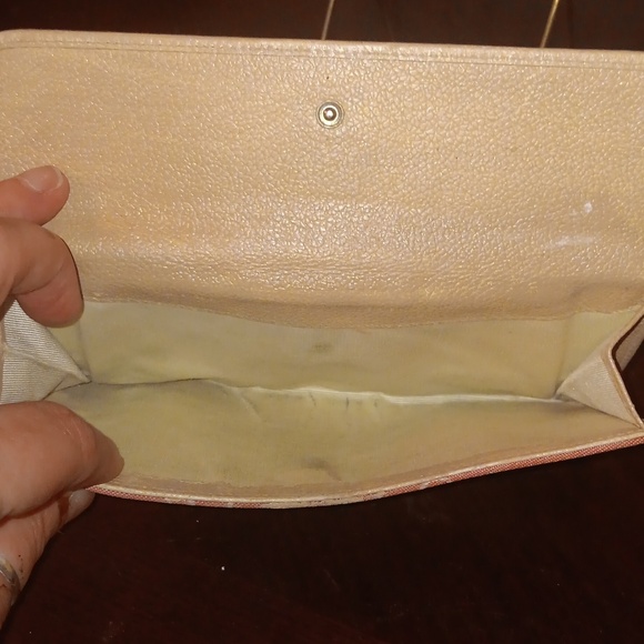 BVLGARI PINK CANVAS AND LEATHER LONG TRIFOLD WALLET - Picture 5 of 16